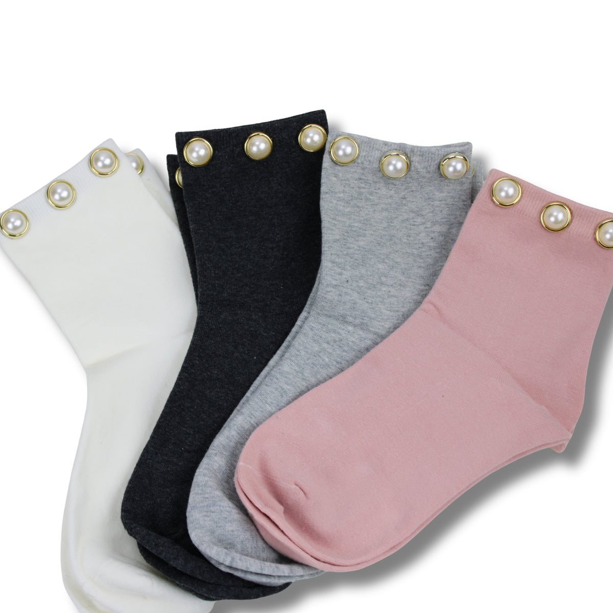 Perlen-Söckchen Schwarz am Modell – perfektes kleines Geschenk für Frauen