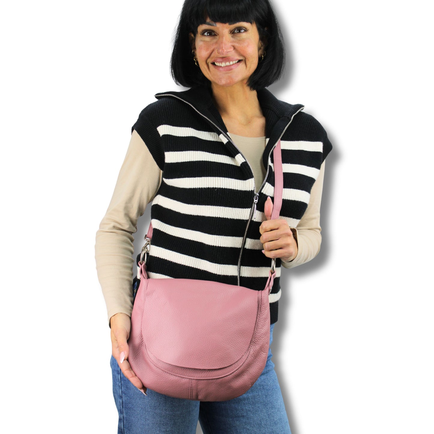 Echtleder Schultertasche – Made in Italy