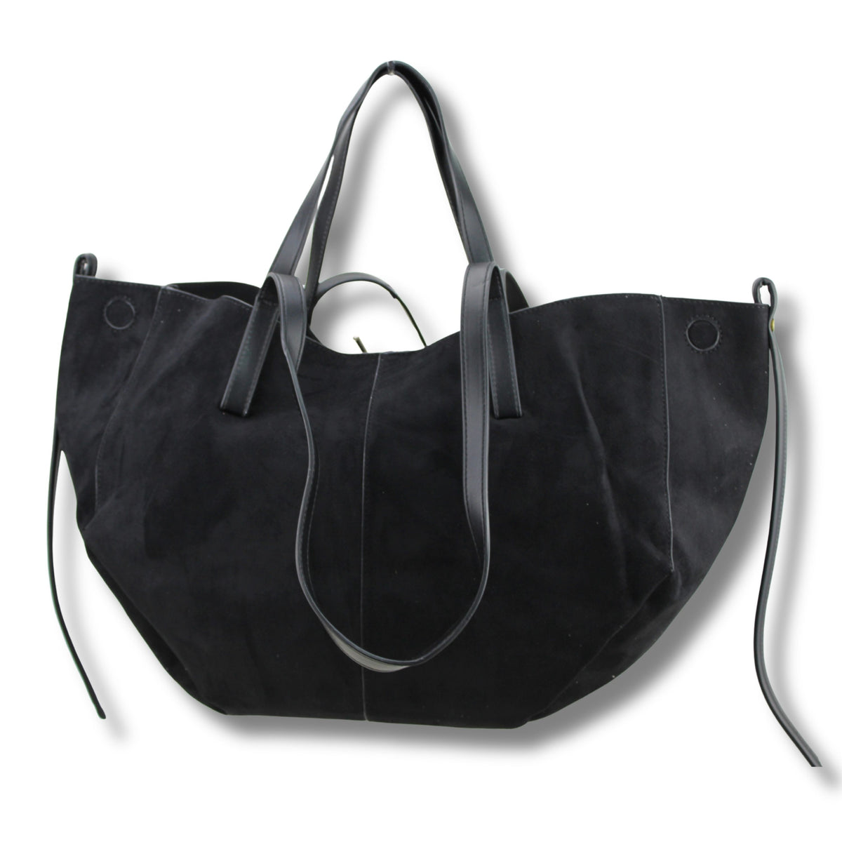Tasche Wildleder-Optik Farbübersicht – Beige/Creme, Taupe und Schwarz nebeneinander