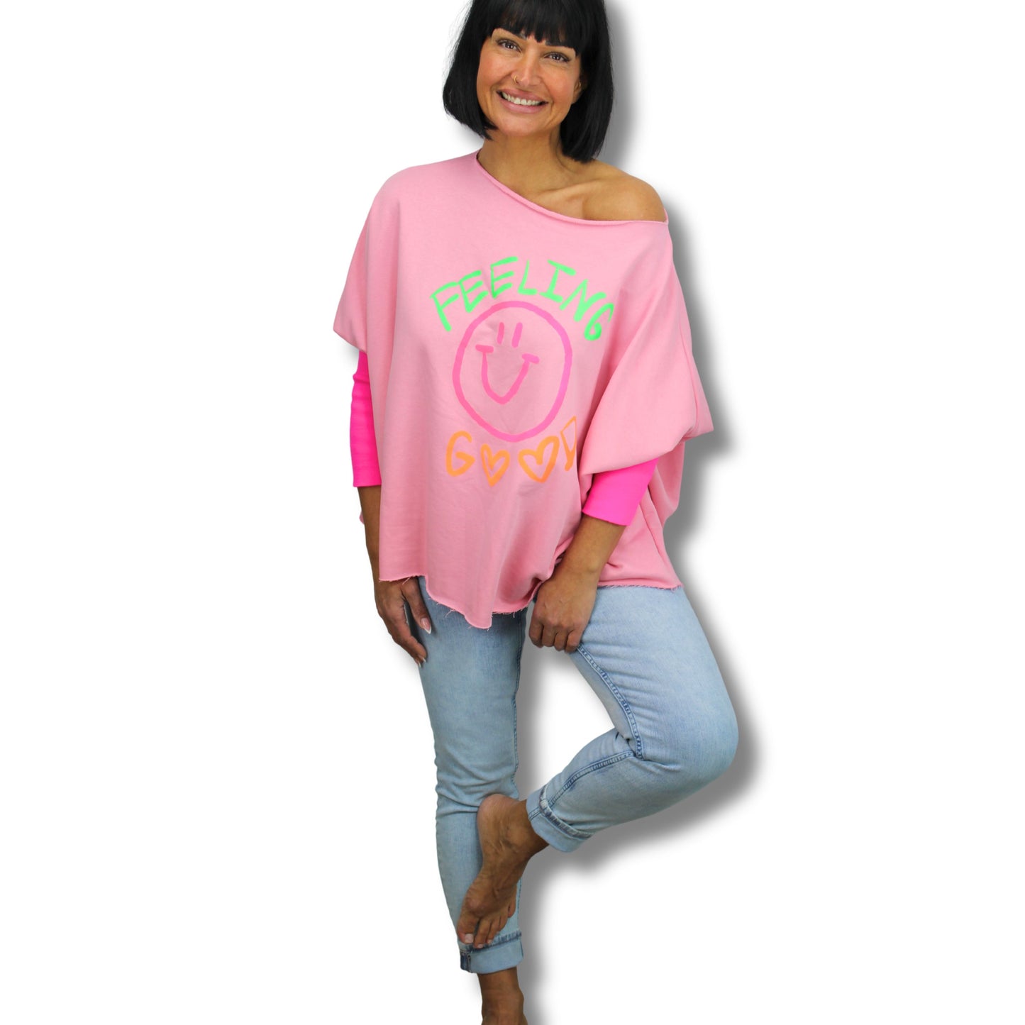 Yoga- & Freizeitshirt „Feeling Good“ – locker, bequem & voller Lebensfreude