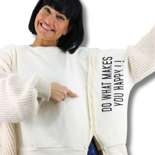 Oversized Sweatshirt „Do What Makes You Happy“ – sportlich, modern & anders