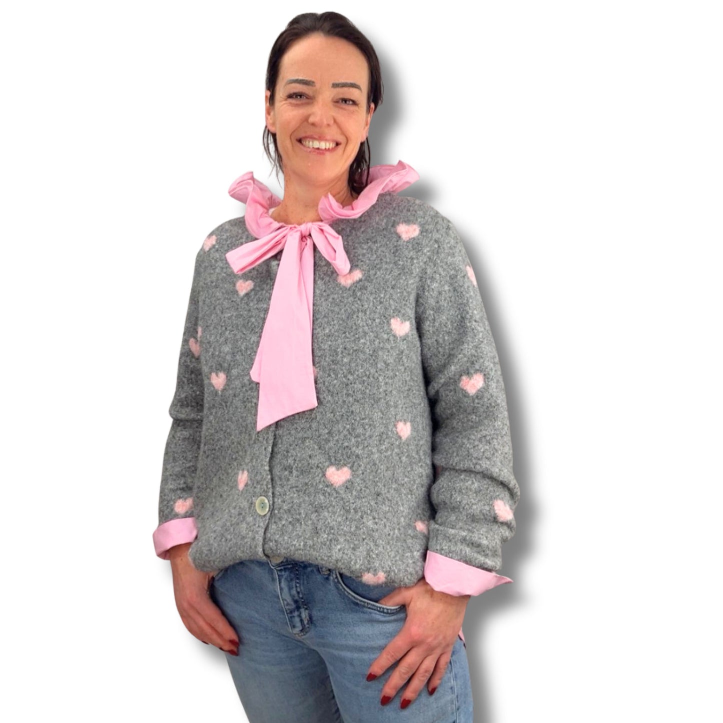 Romantische Baumwollbluse mit Schleife