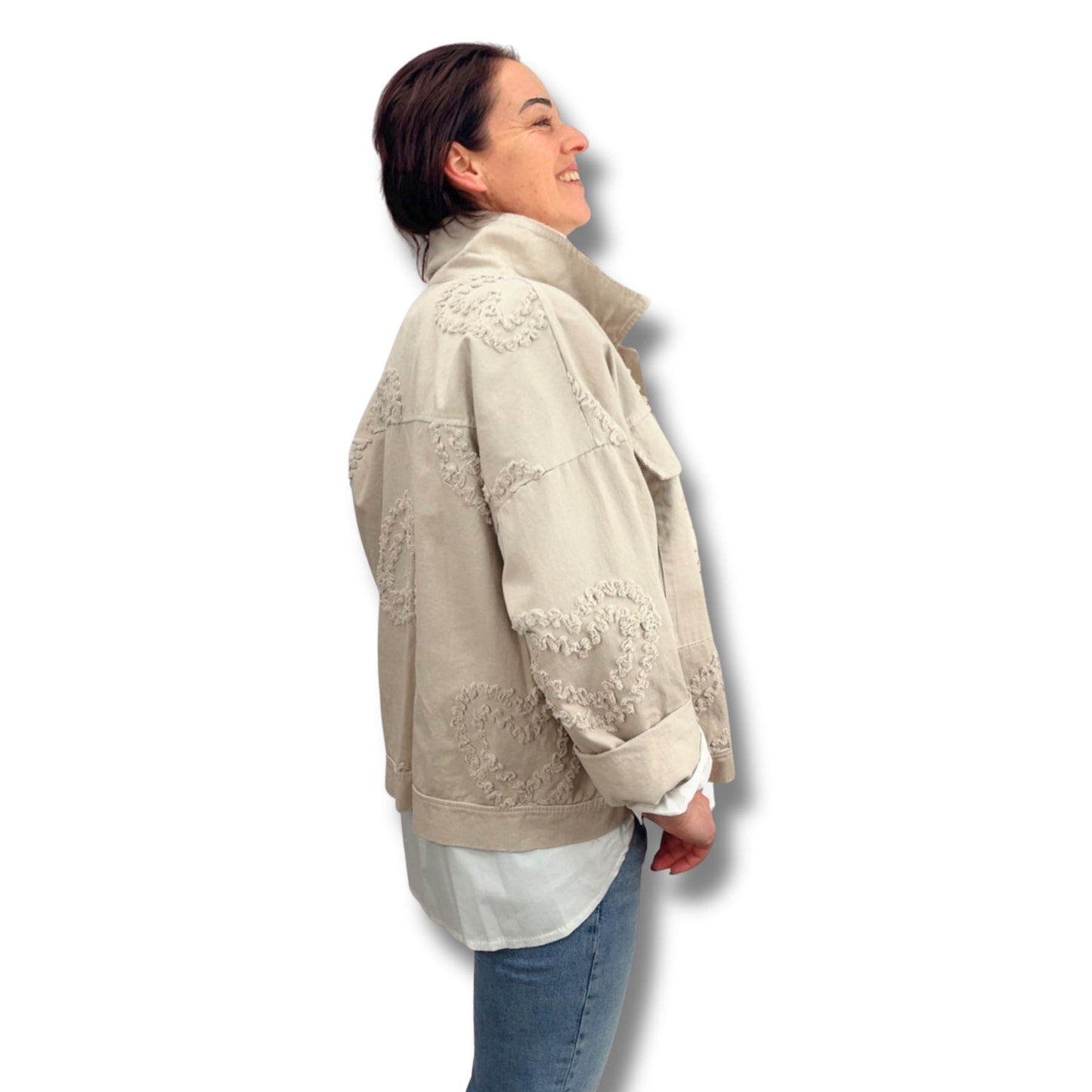 Jeansjacke mit Herz-Applikationen – ein echtes Lieblingsstück
