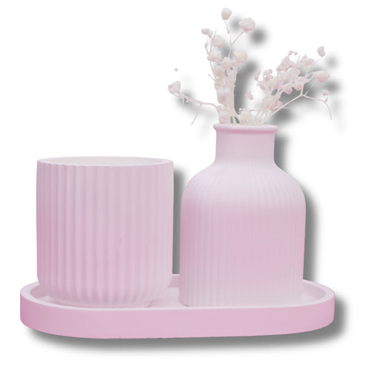 Kerze · Vase · Tablett – Handgemacht mit Liebe