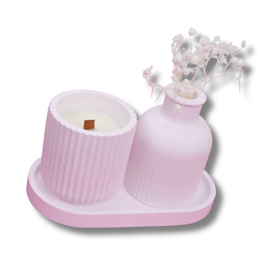 Kerze · Vase · Tablett – Handgemacht mit Liebe