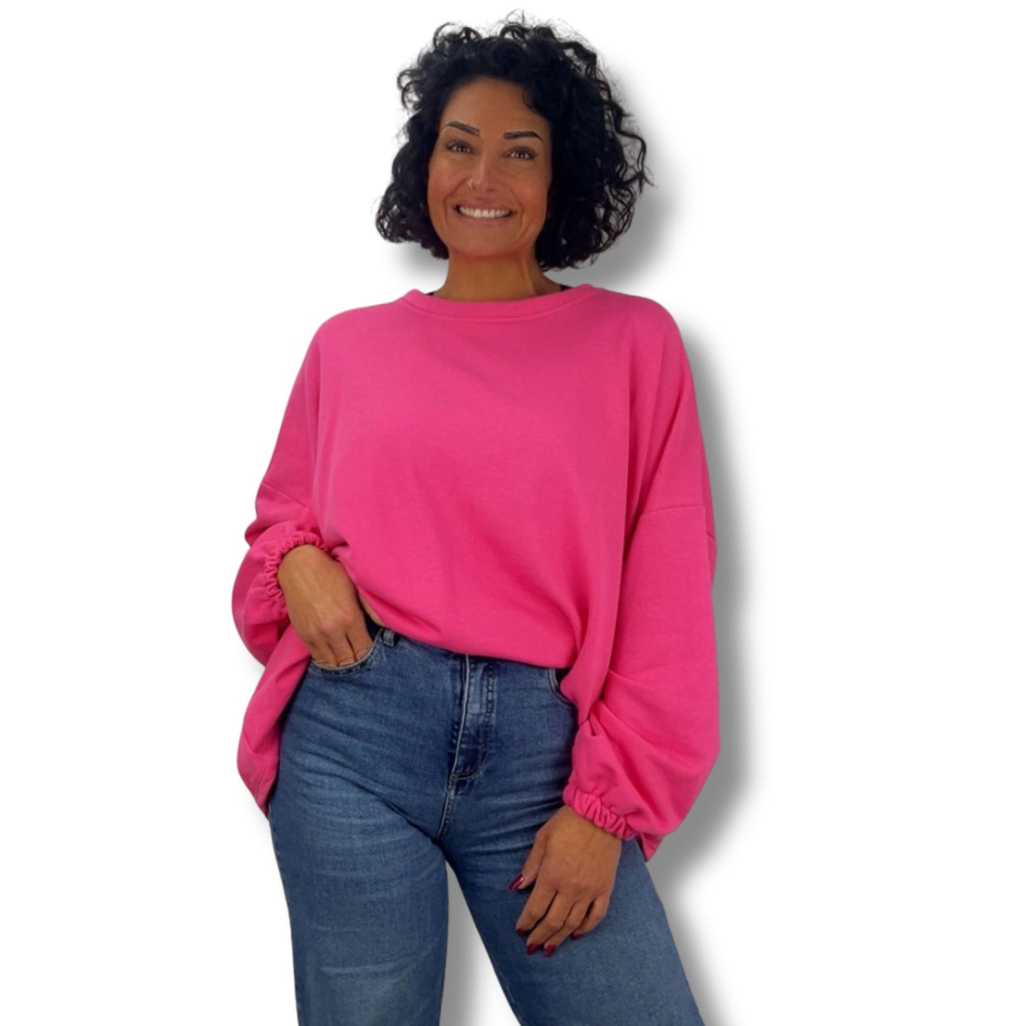Oui oui-Sweatshirt mit Neon-Akzenten