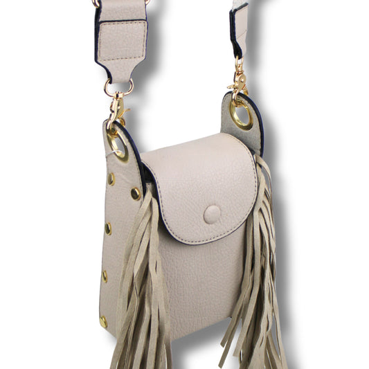 Fransen-Umhängetasche mit Wechselband