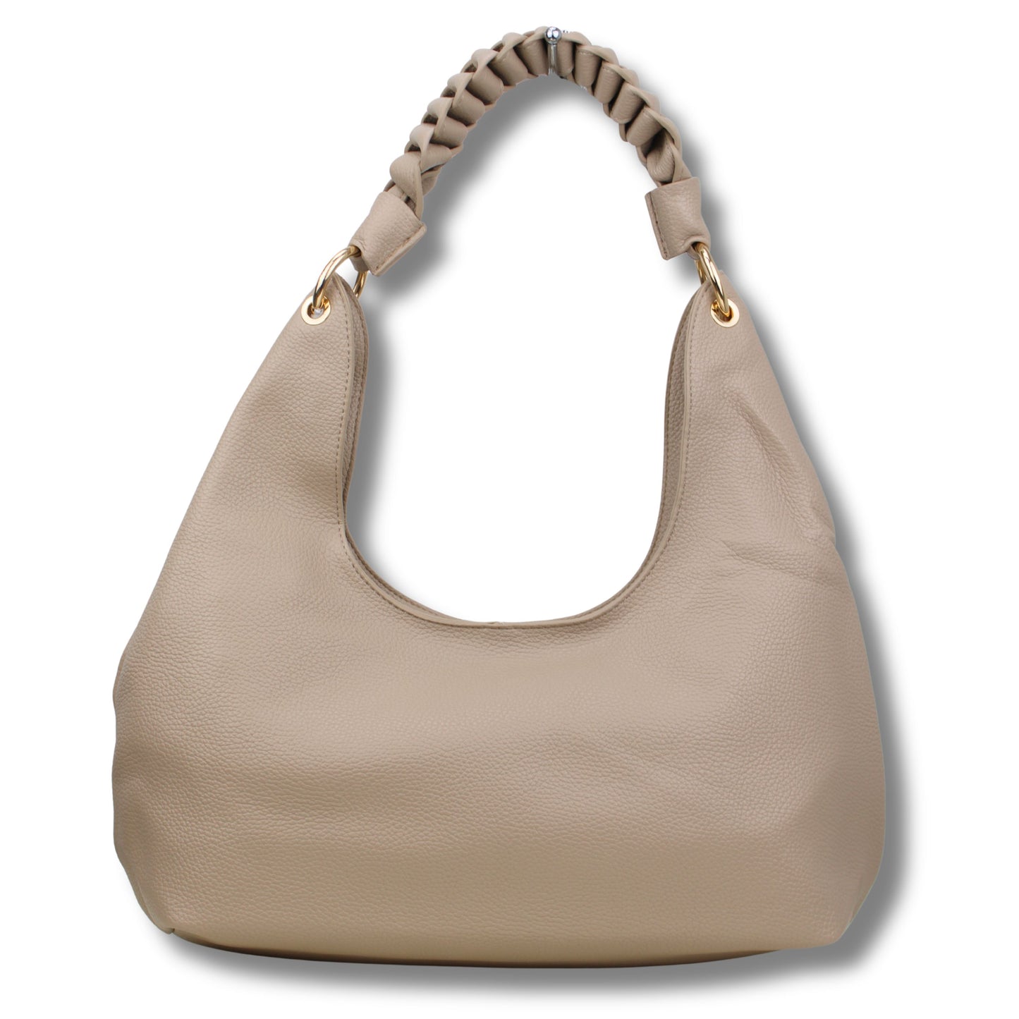 Weiche Hobo-Bag mit Flechthenkel & Extra-Trageband