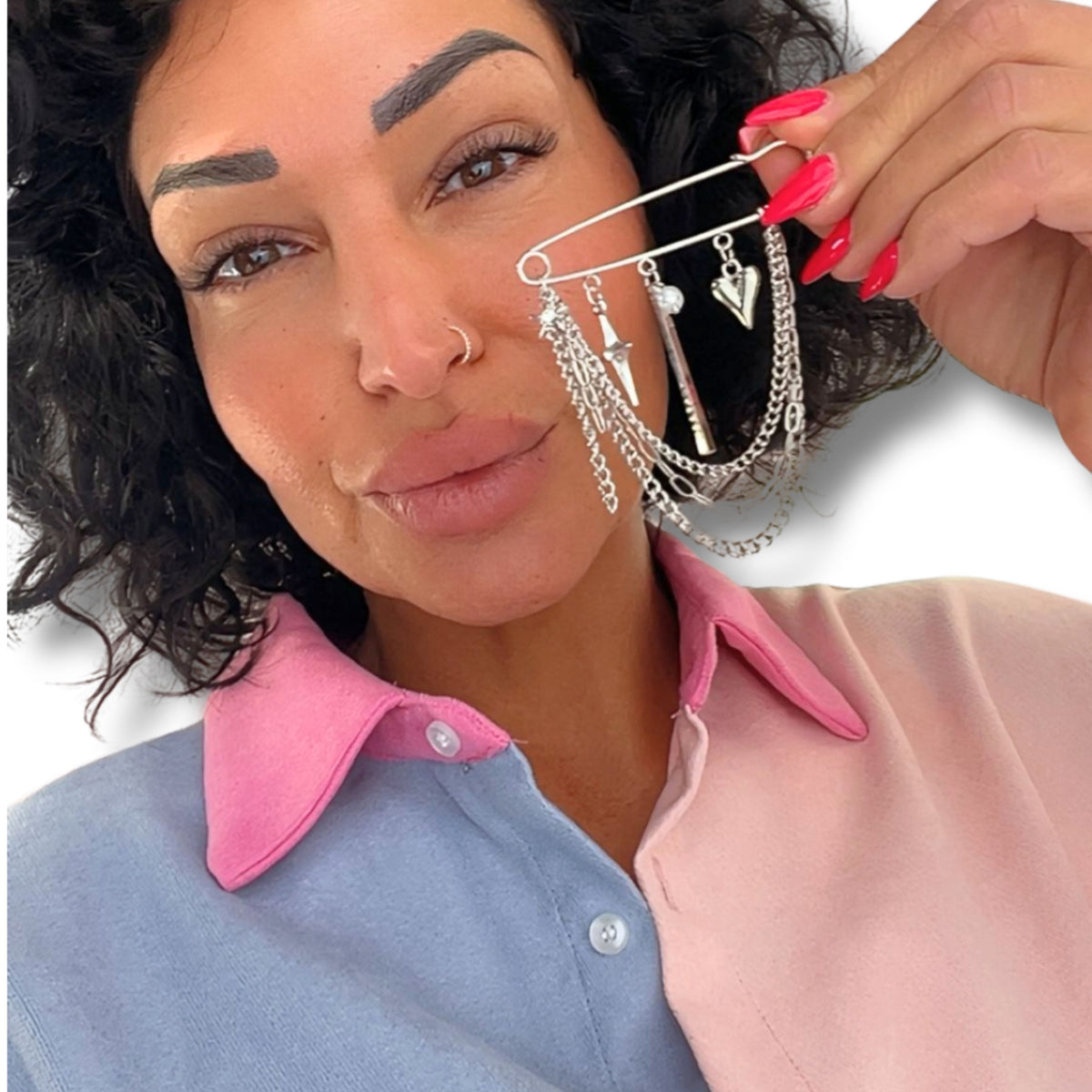✨ Statement-Brosche mit Ketten & Herz – Gold oder Silber ✨