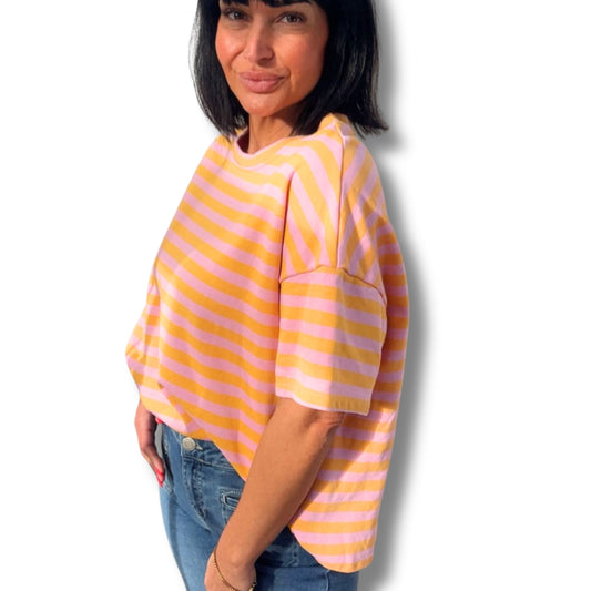 Streifen T-Shirt – Frottee Baumwolle