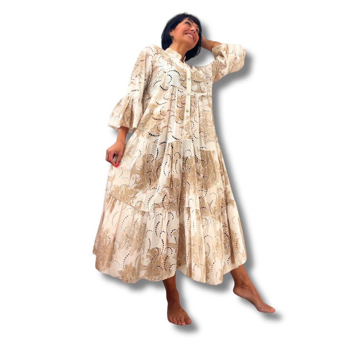 Elegantes Maxikleid aus 100 % Baumwolle – luftiger Sommerlook