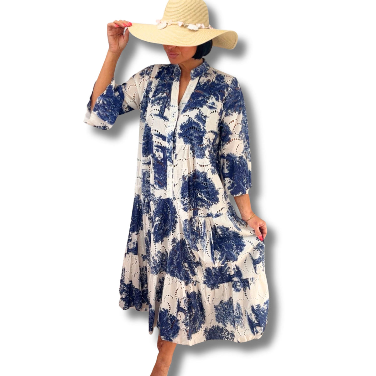 Elegantes Maxikleid aus 100 % Baumwolle – luftiger Sommerlook