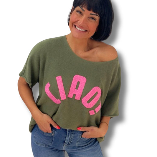 Feinstrick-Shirt „CIAO“ – lässiger Oversize-Look