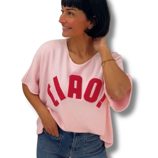 Feinstrick-Shirt „CIAO“ – lässiger Oversize-Look