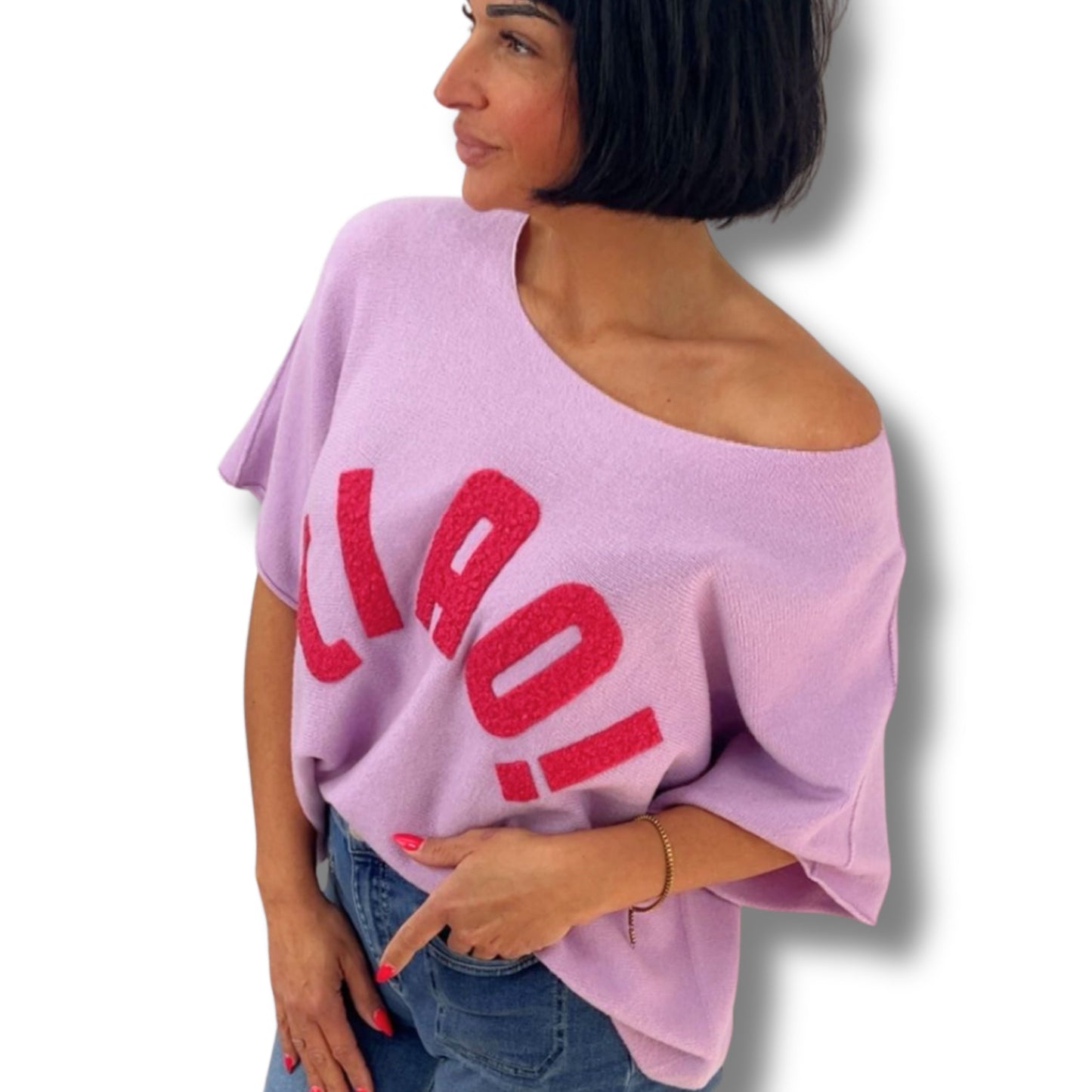 Feinstrick-Shirt „CIAO“ – lässiger Oversize-Look