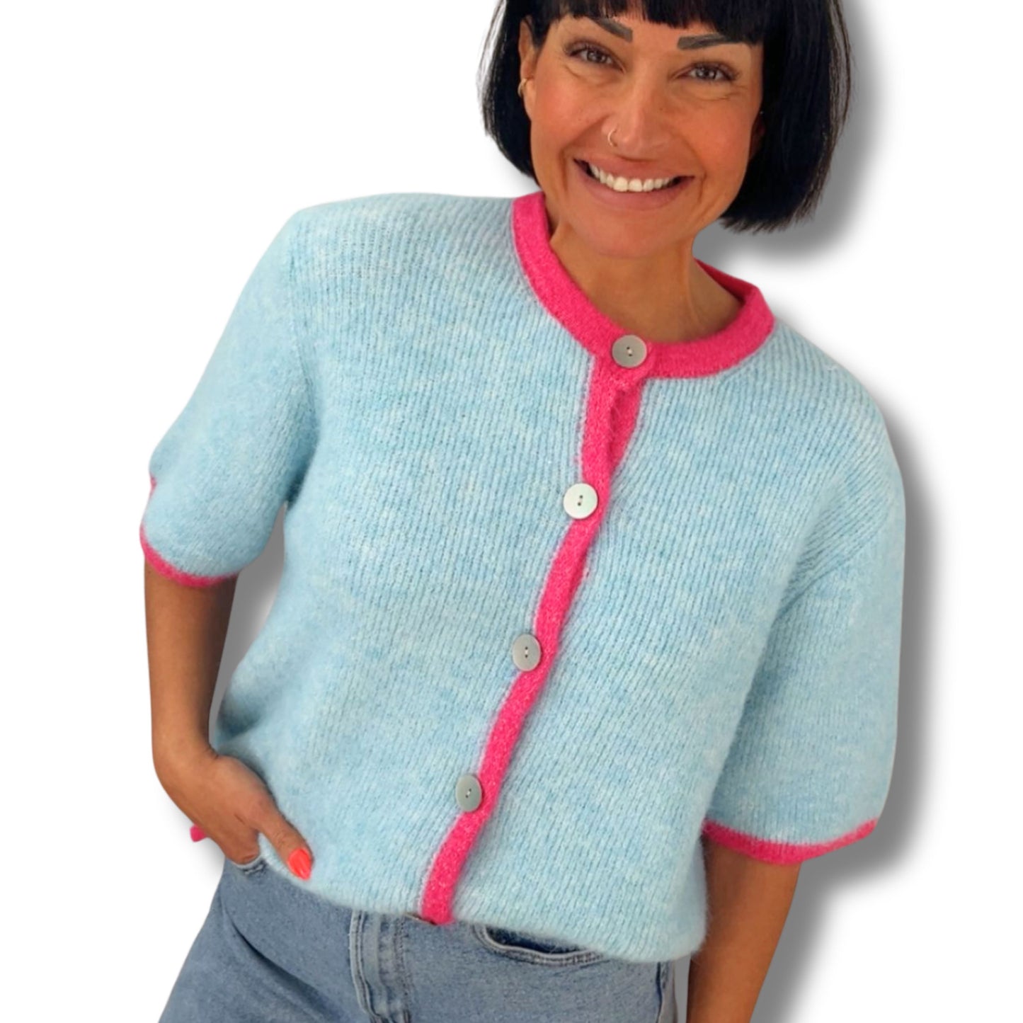 Pastell Strickjacke / Cardigan – super weich & besonders