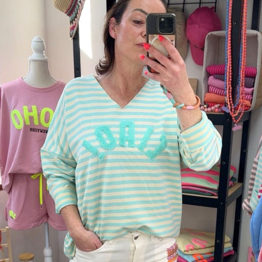 Streifen-Shirt „CIAO“ – locker, weich & stylisch 38 bis 44