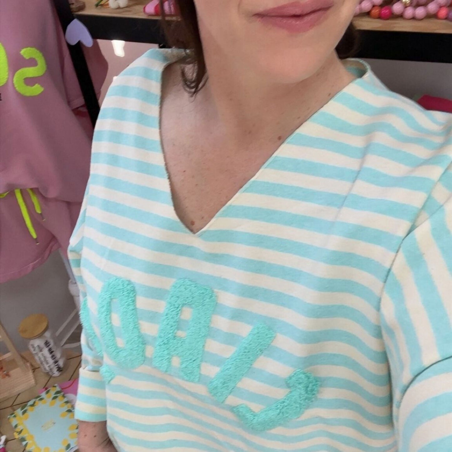 Streifen-Shirt „CIAO“ – locker, weich & stylisch 38 bis 44