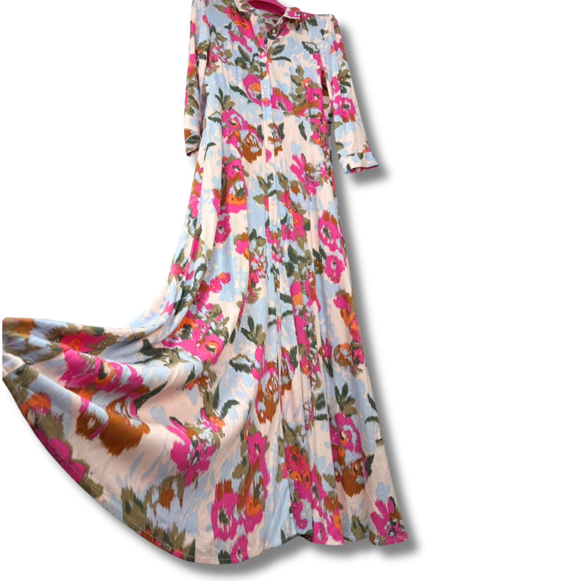Pre-Loved Floral Maxi Dress by Y.A.S in Groesse S – wunderschoenes Second-Hand Blumenkleid von Schenkt ein Herz