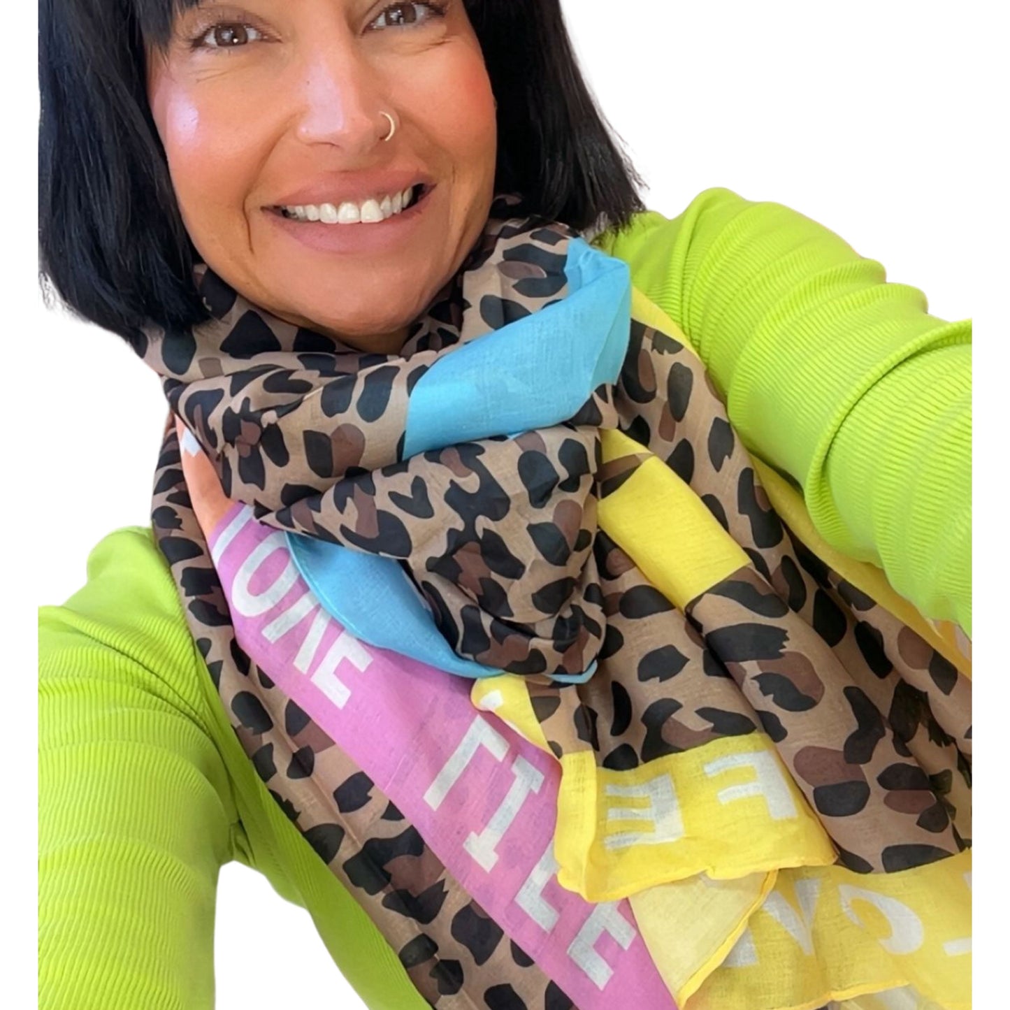 Leo Schal Damen – Viskose Tuch „LOVE“ Multicolor 100x180 cm