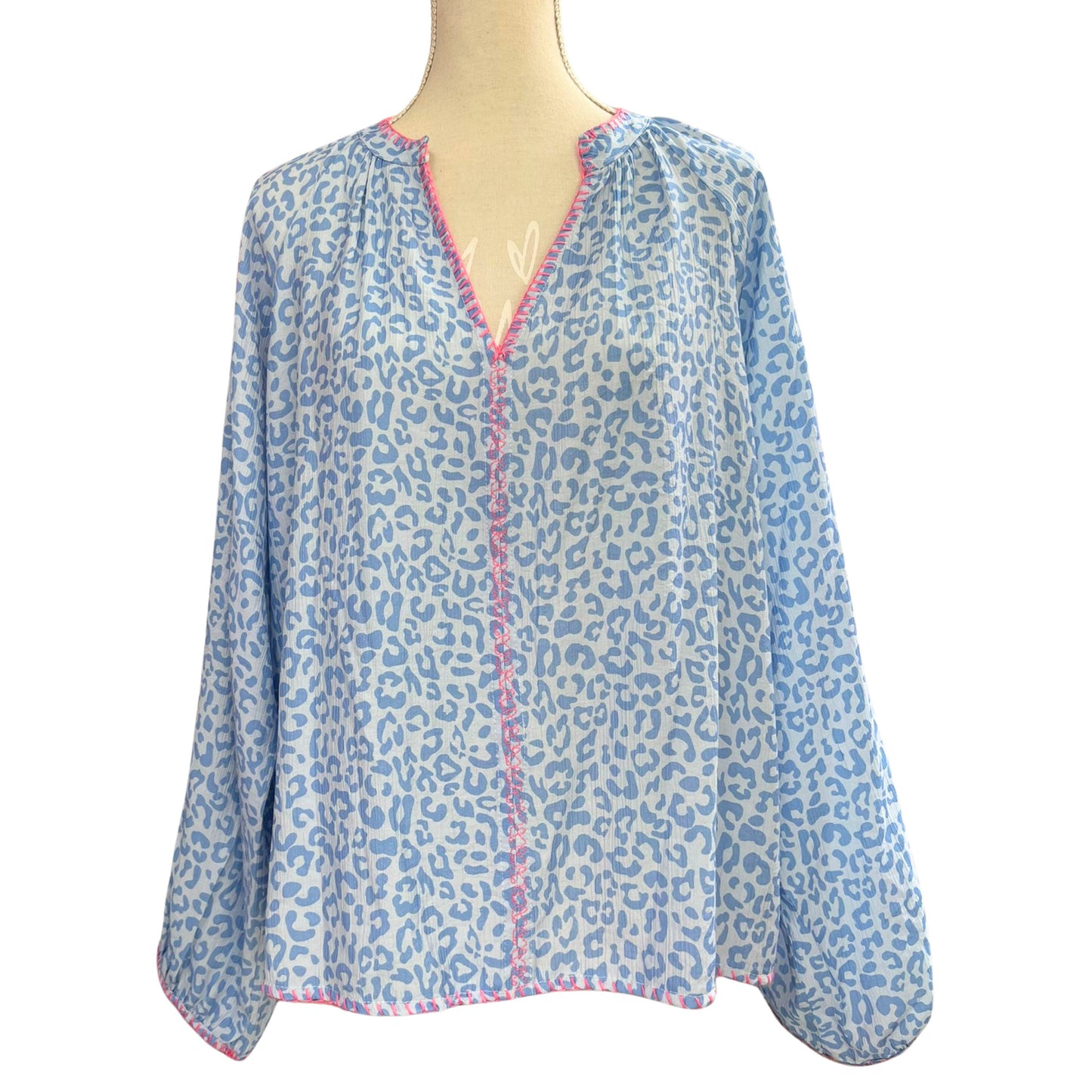 Damen Bluse Leo – Leichte Viskose Bluse mit Neon-Details