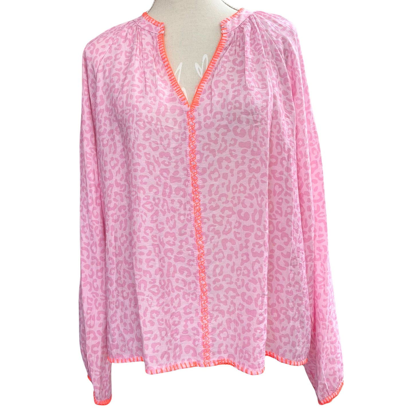 Damen Bluse Leo – Leichte Viskose Bluse mit Neon-Details