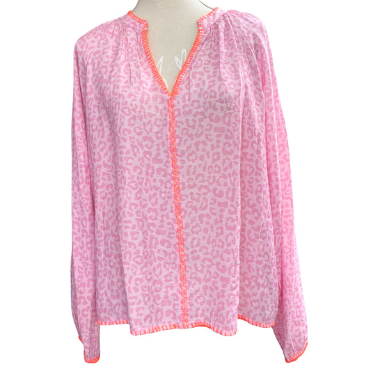 Damen Bluse Leo – Leichte Viskose Bluse mit Neon-Details