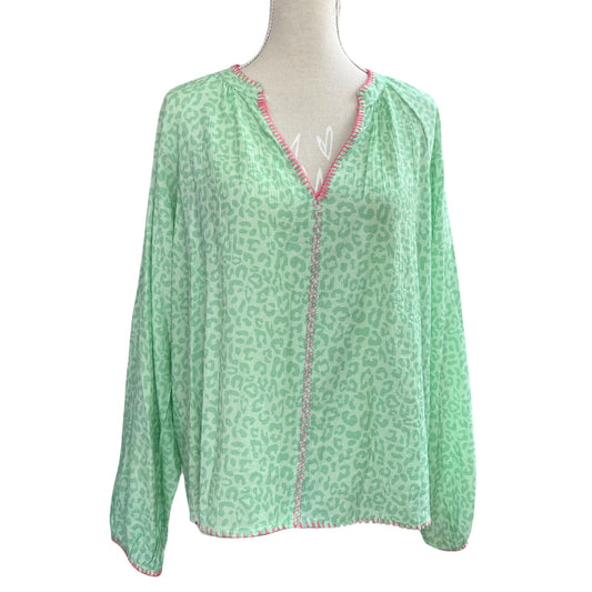 Damen Bluse Leo – Leichte Viskose Bluse mit Neon-Details