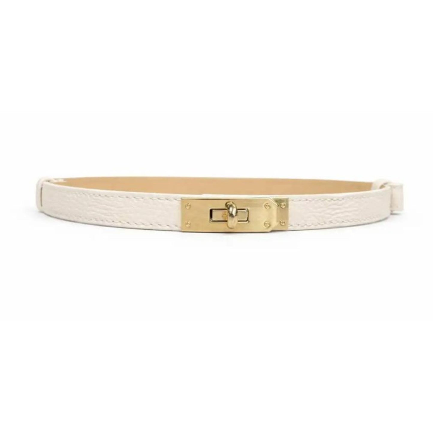 Damen Gürtel – Schmaler Fashion Gürtel mit goldener Schnalle