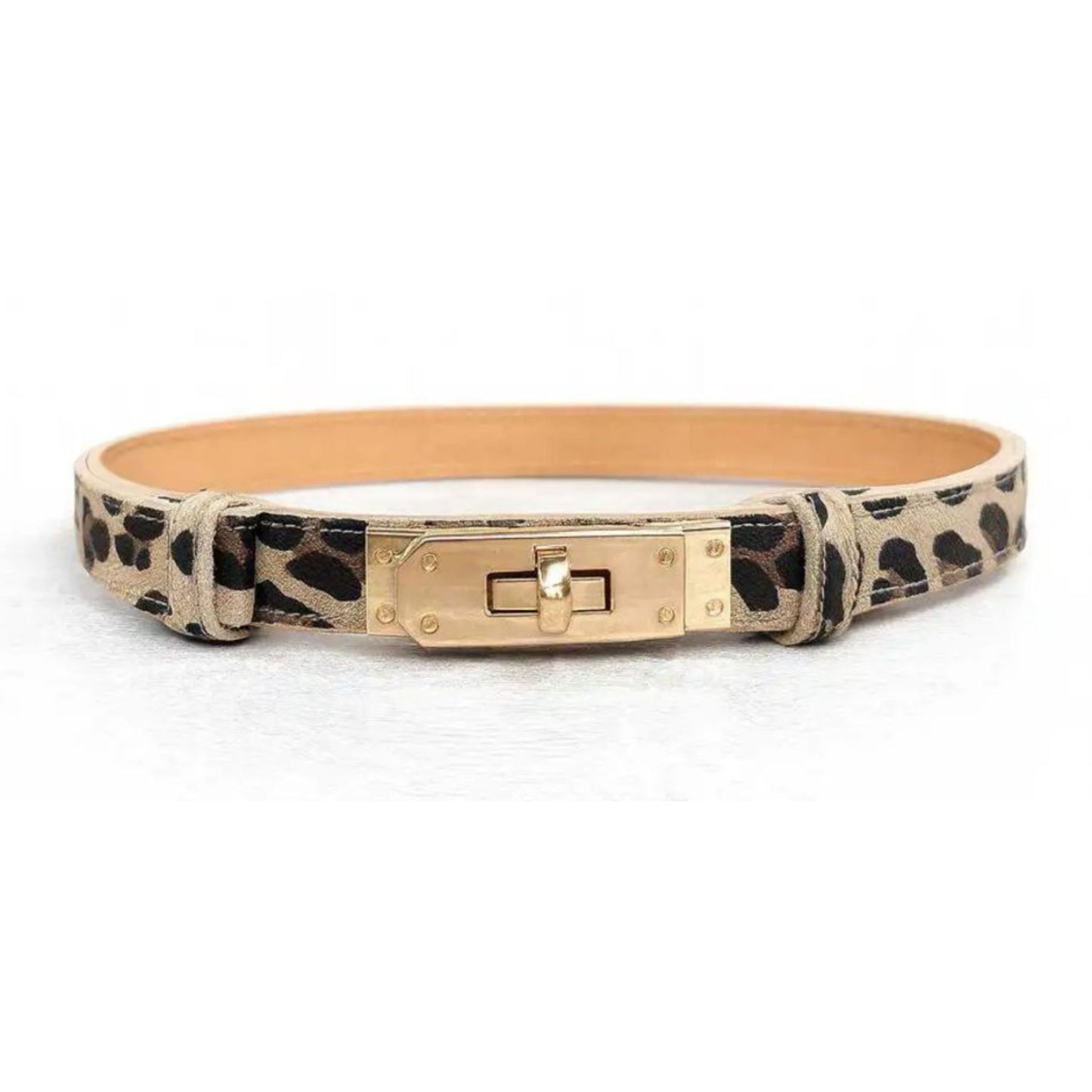 Damen Gürtel schmal mit goldener Schnalle – Fashion Gürtel Accessoire Schenkt ein Herz