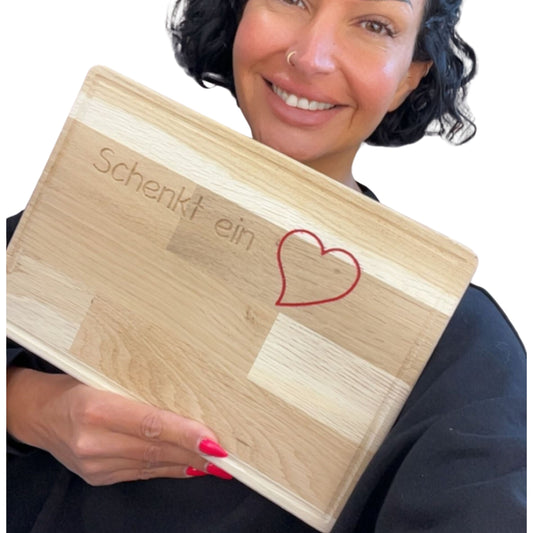 Holzbrett Schenkt ein Herz handgemacht & besonders – personalisiertes Deko-Geschenk