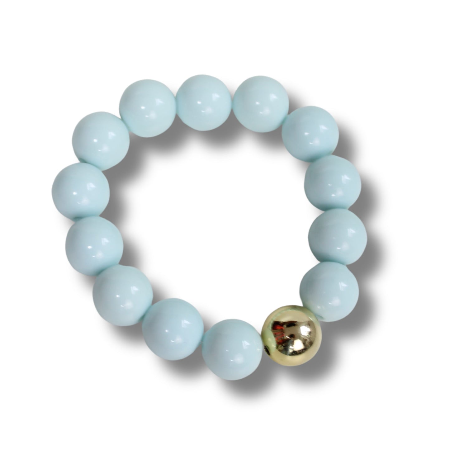 Handgemachtes Perlenarmband mit Goldakzent
