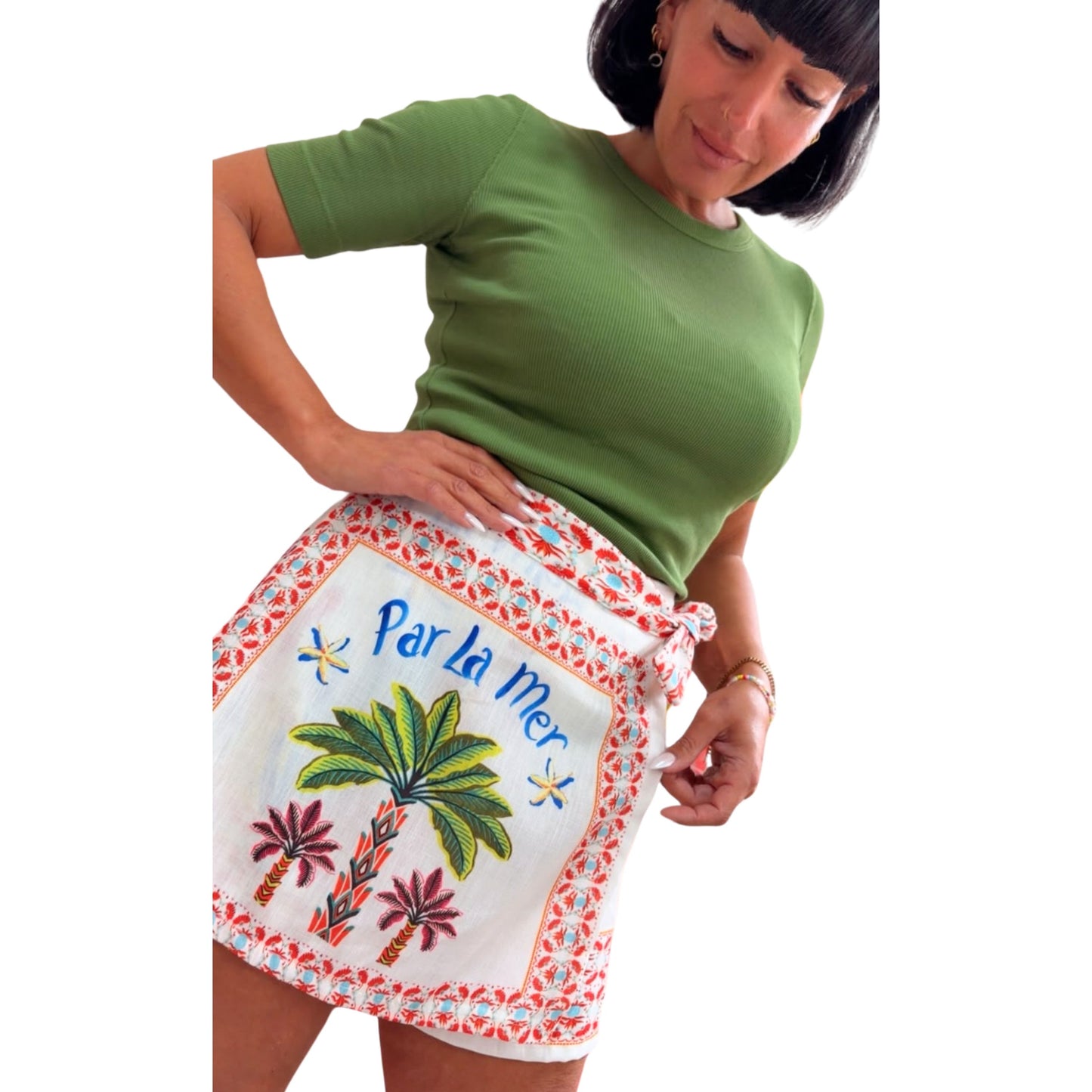 Wickelshorts – Viskose-Leinen-Mix