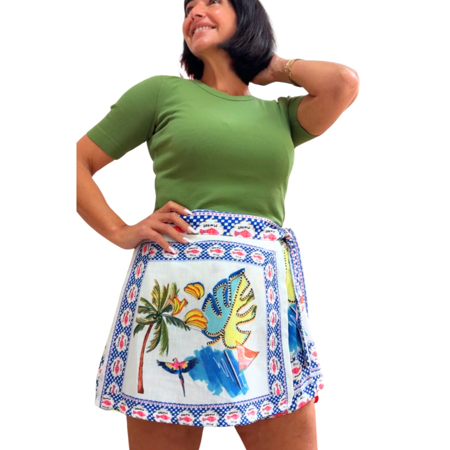 Wickelshorts – Viskose-Leinen-Mix