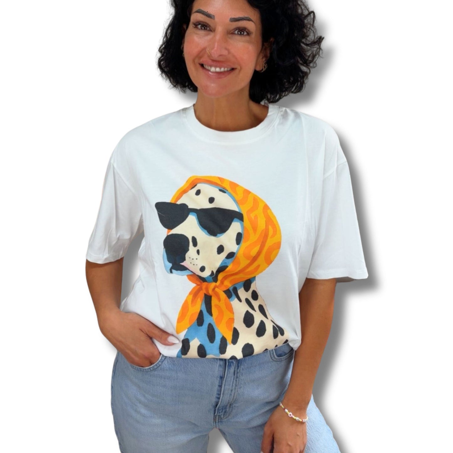 Damen T-Shirt „Fashion Dogs“ – 100 % Baumwolle 🐶✨