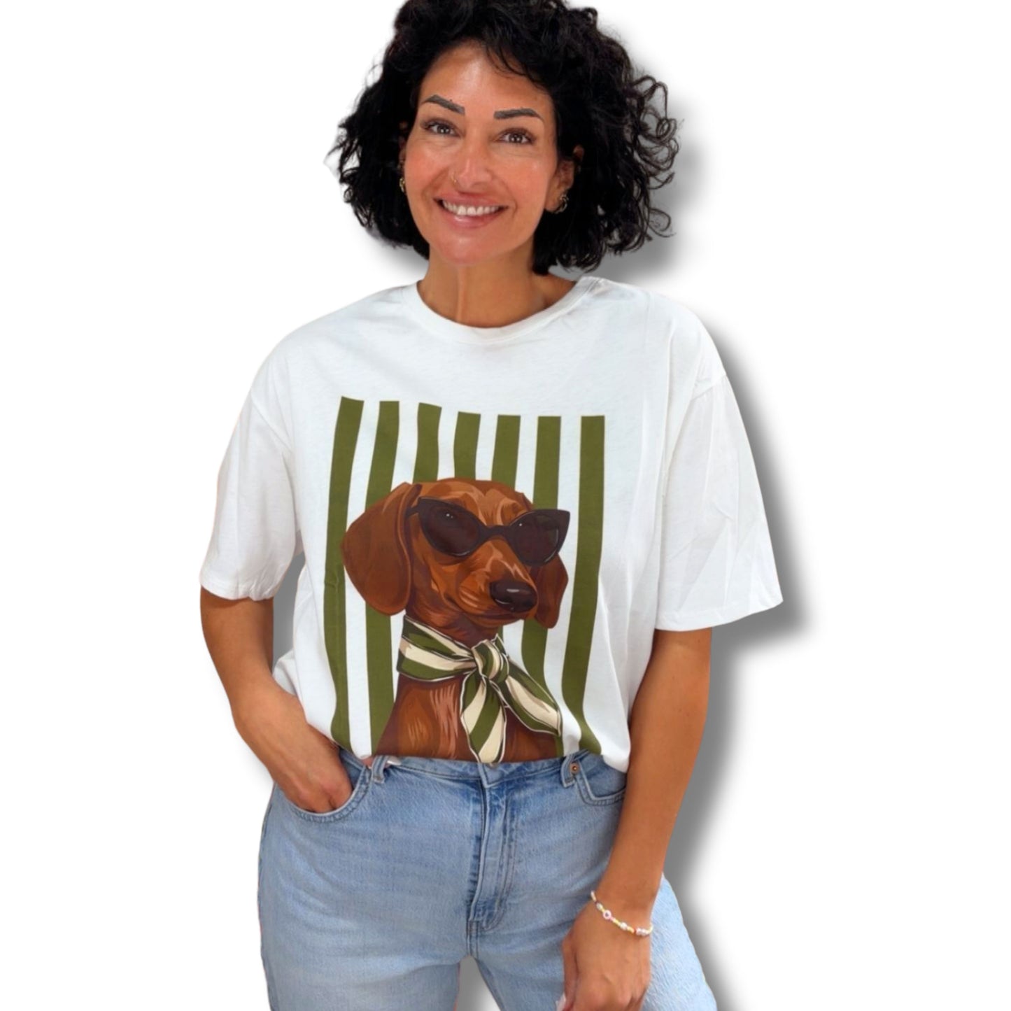 Damen T-Shirt „Fashion Dogs“ – 100 % Baumwolle 🐶✨
