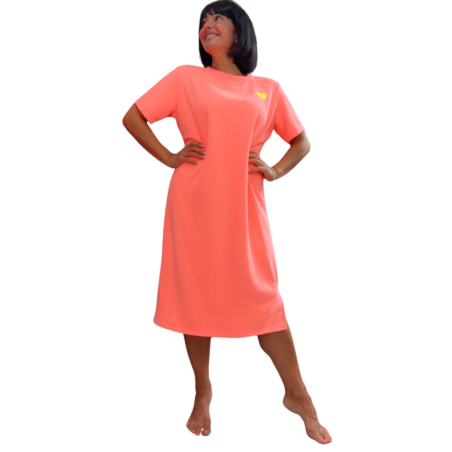 Damen Maxi-Shirtkleid mit Herzdetail ❤️