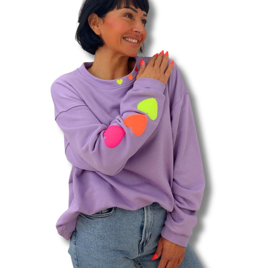 Bunter Herz-Sweater / Pullover – super bequem & fröhlich