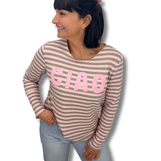 Langarm-Shirt „CIAO“ – 100 % Baumwolle