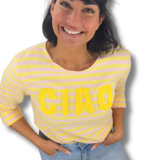 Langarm-Shirt „CIAO“ – 100 % Baumwolle