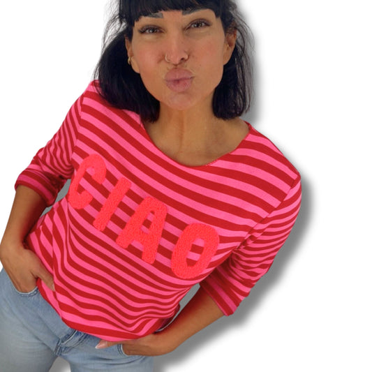 Langarm-Shirt „CIAO“ – 100 % Baumwolle