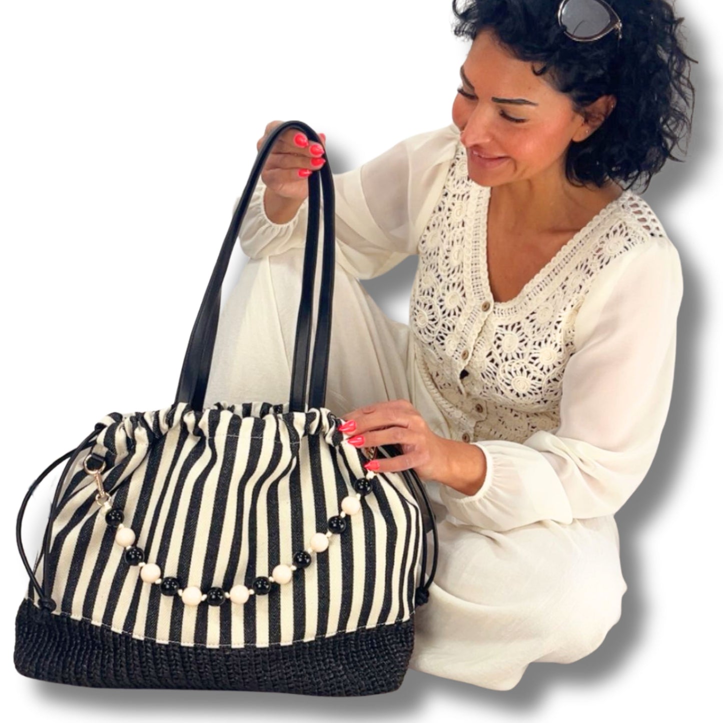 Sommer-Tasche alle Varianten – Beige/Creme & Creme/Schwarz, Sommer 2026 Damen