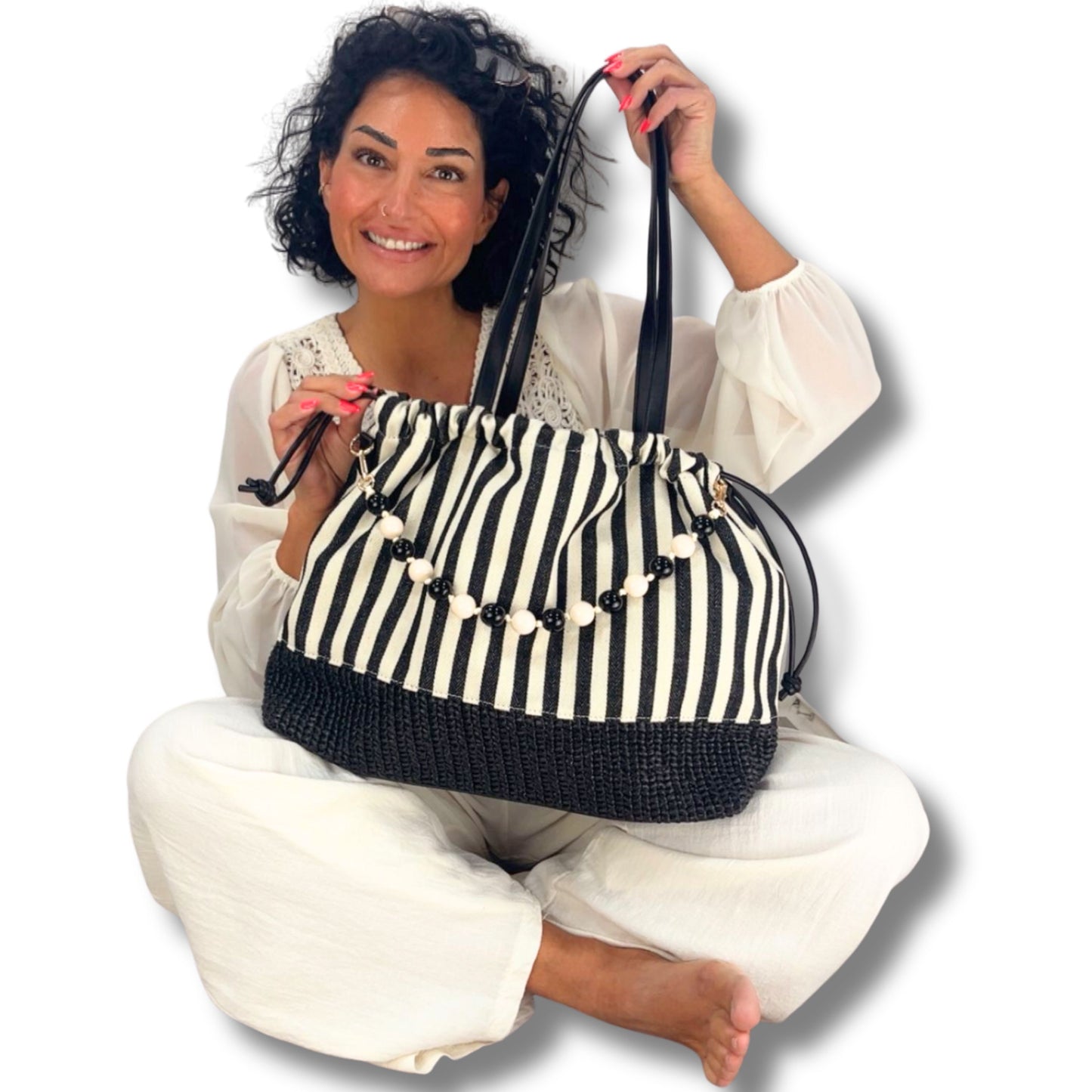 Sommer-Tasche Innenansicht – 1 Fach mit Reißverschluss, viel Stauraum Schenkt ein Herz