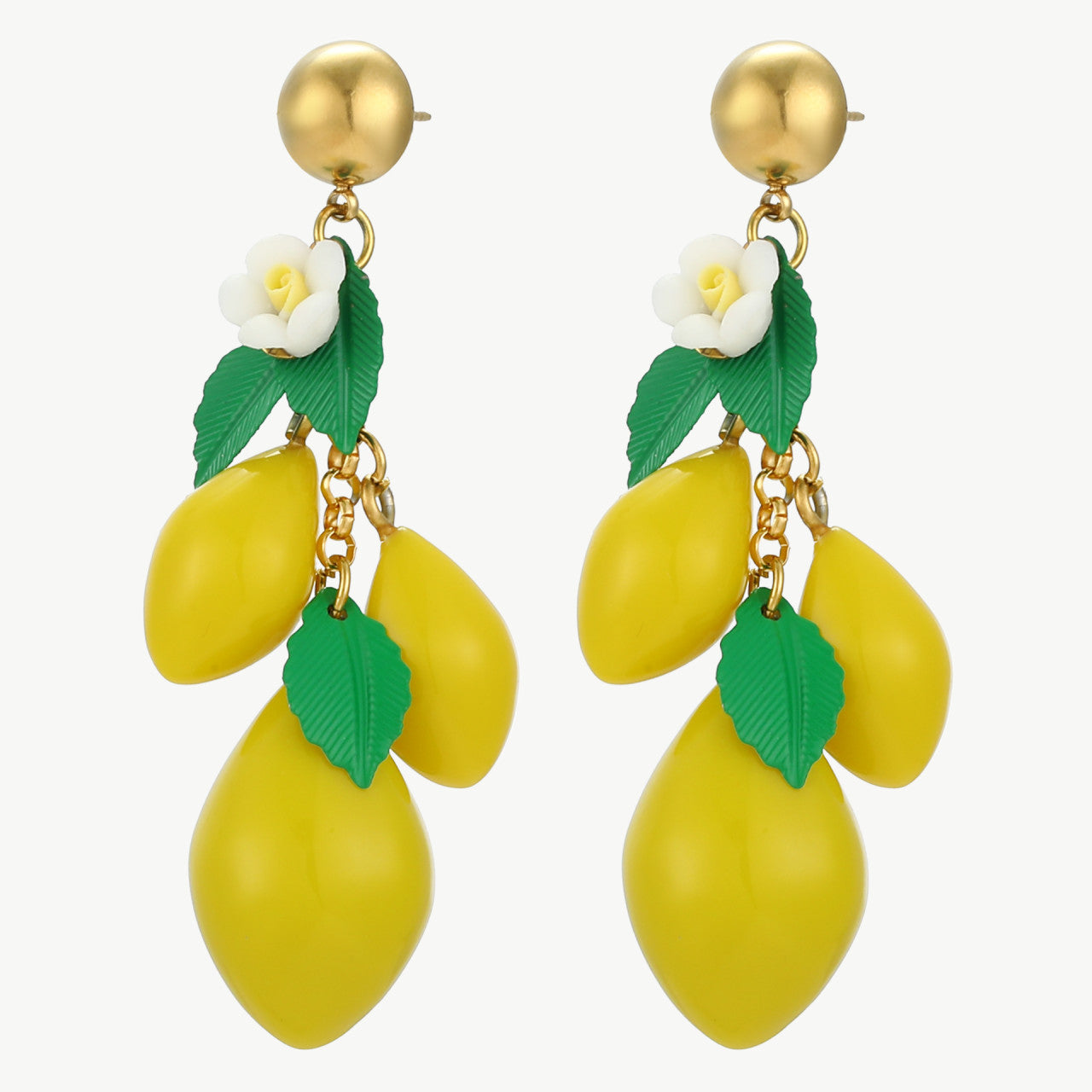 Sommerliche Edelstahl Ohrringe mit Zitronen & Blumen 🌼