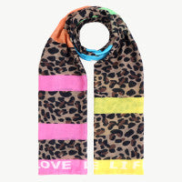 Leo Schal Damen – Viskose Tuch „LOVE“ Multicolor 100x180 cm