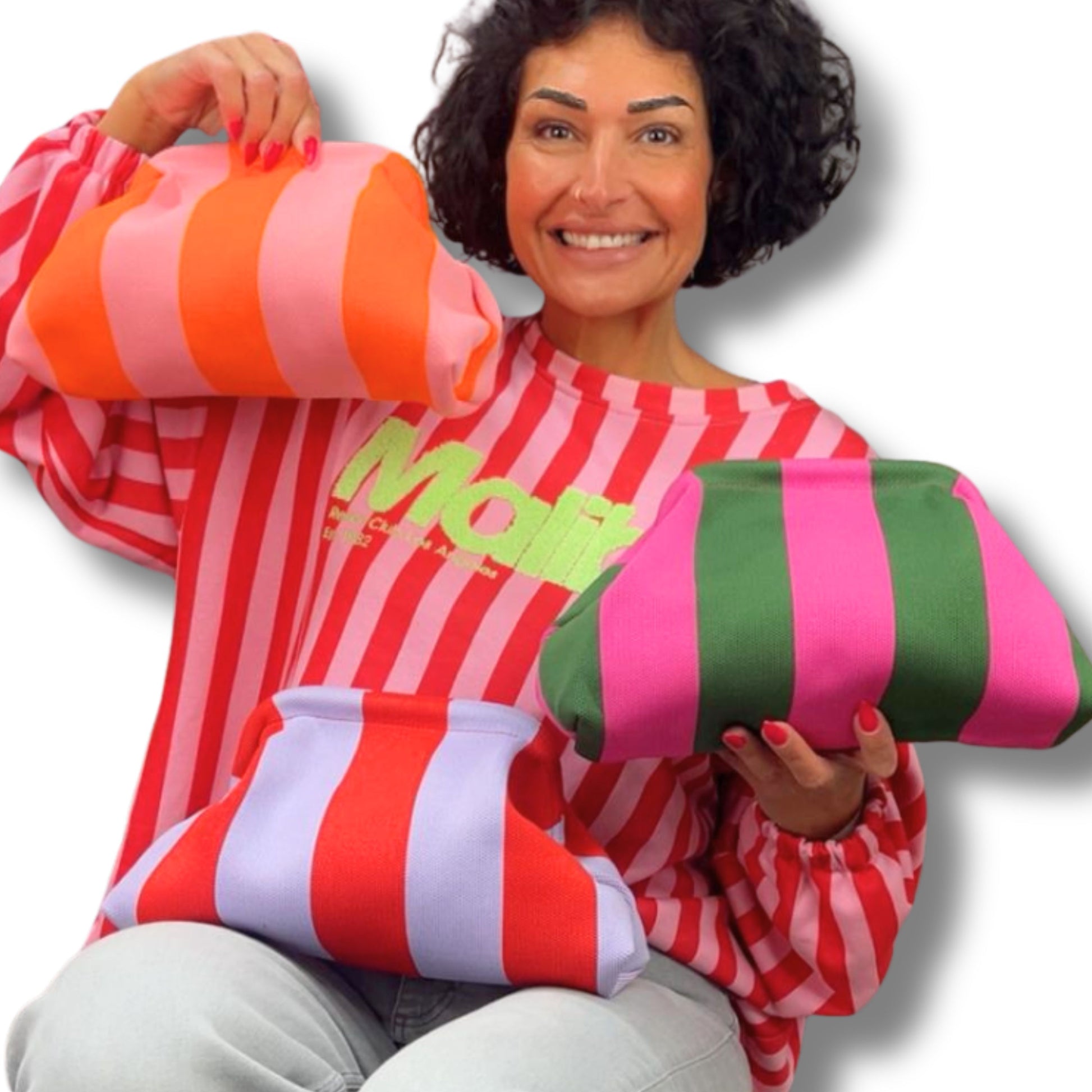 Kosmetiktasche Stripe stylisch & praktisch – Make-up Tasche für unterwegs Schenkt ein Herz