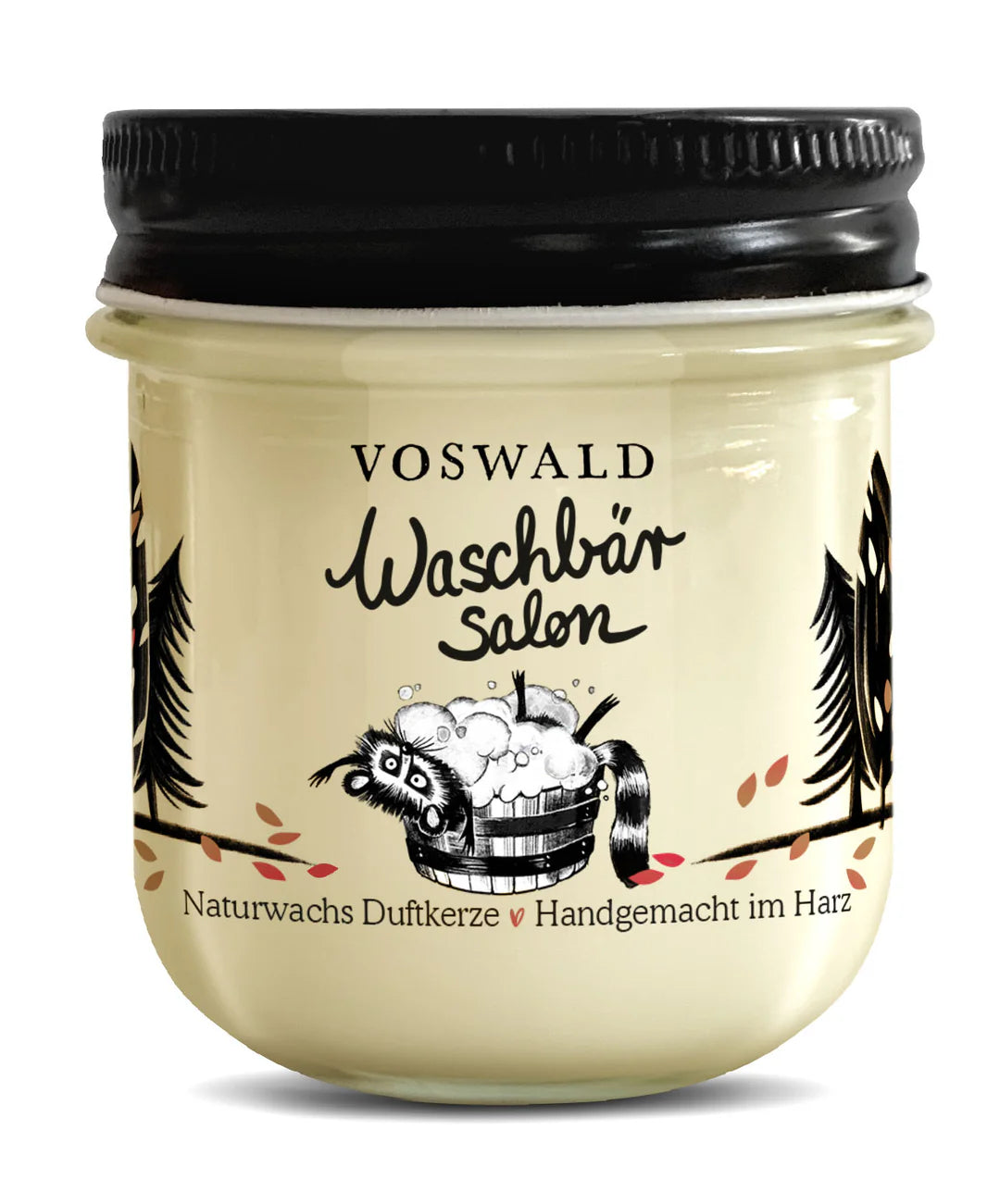 Duftkerze Waschbärsalon Frische Wäsche cremig weißer Moschus – handgemacht Schenkt ein Herz