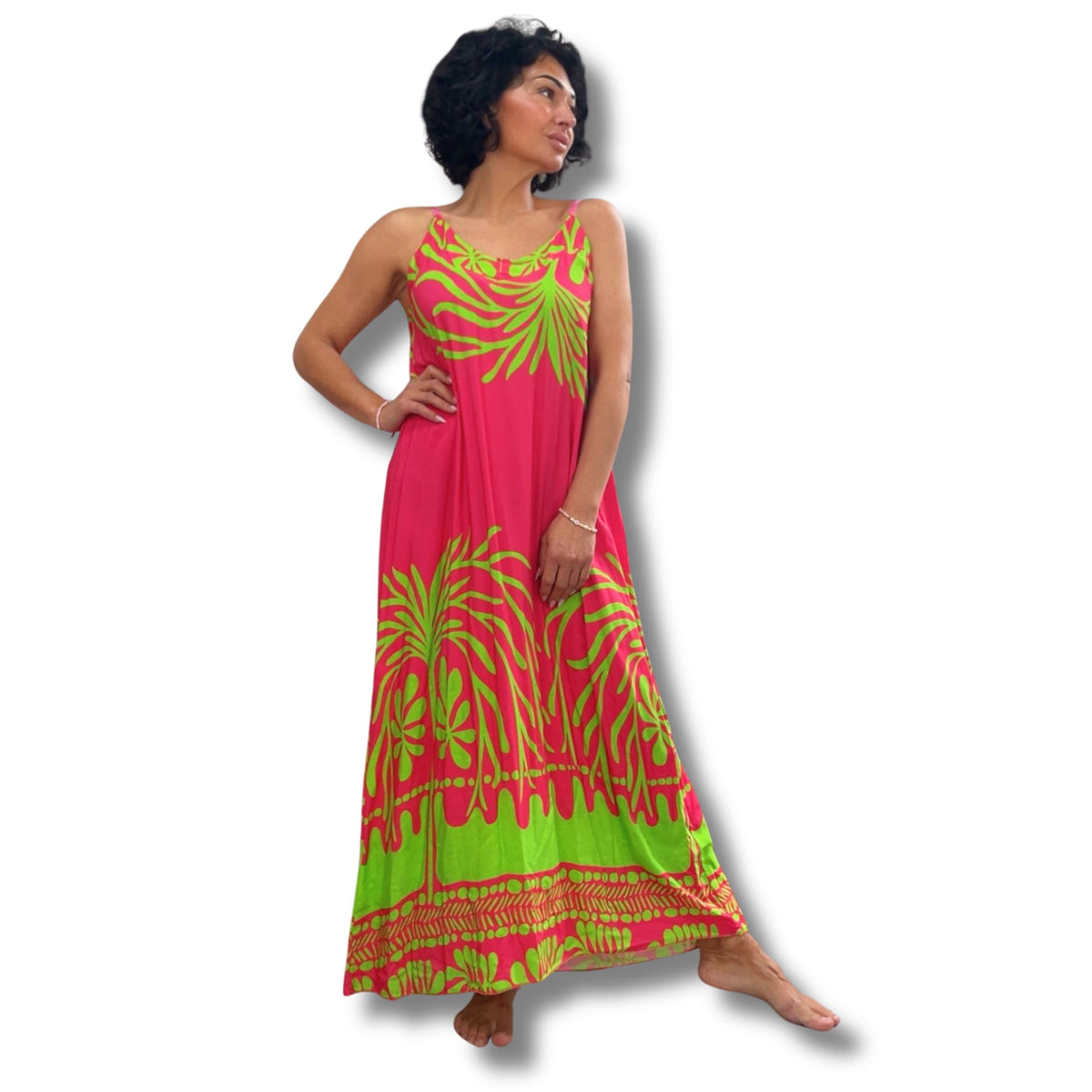Maxi Kleid aus 100 % Viskose – Sommerfeeling pur