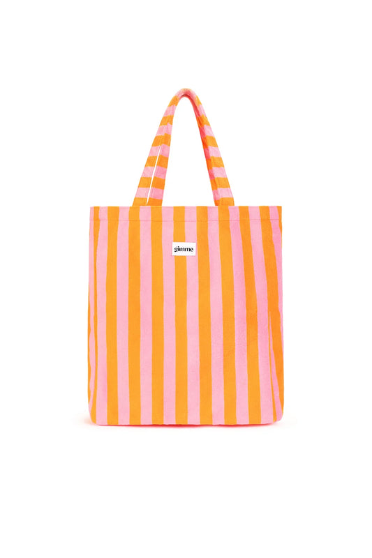 Shopper Tasche Streifen Pink Orange – farbenfroher Damen-Shopper Schenkt ein Herz