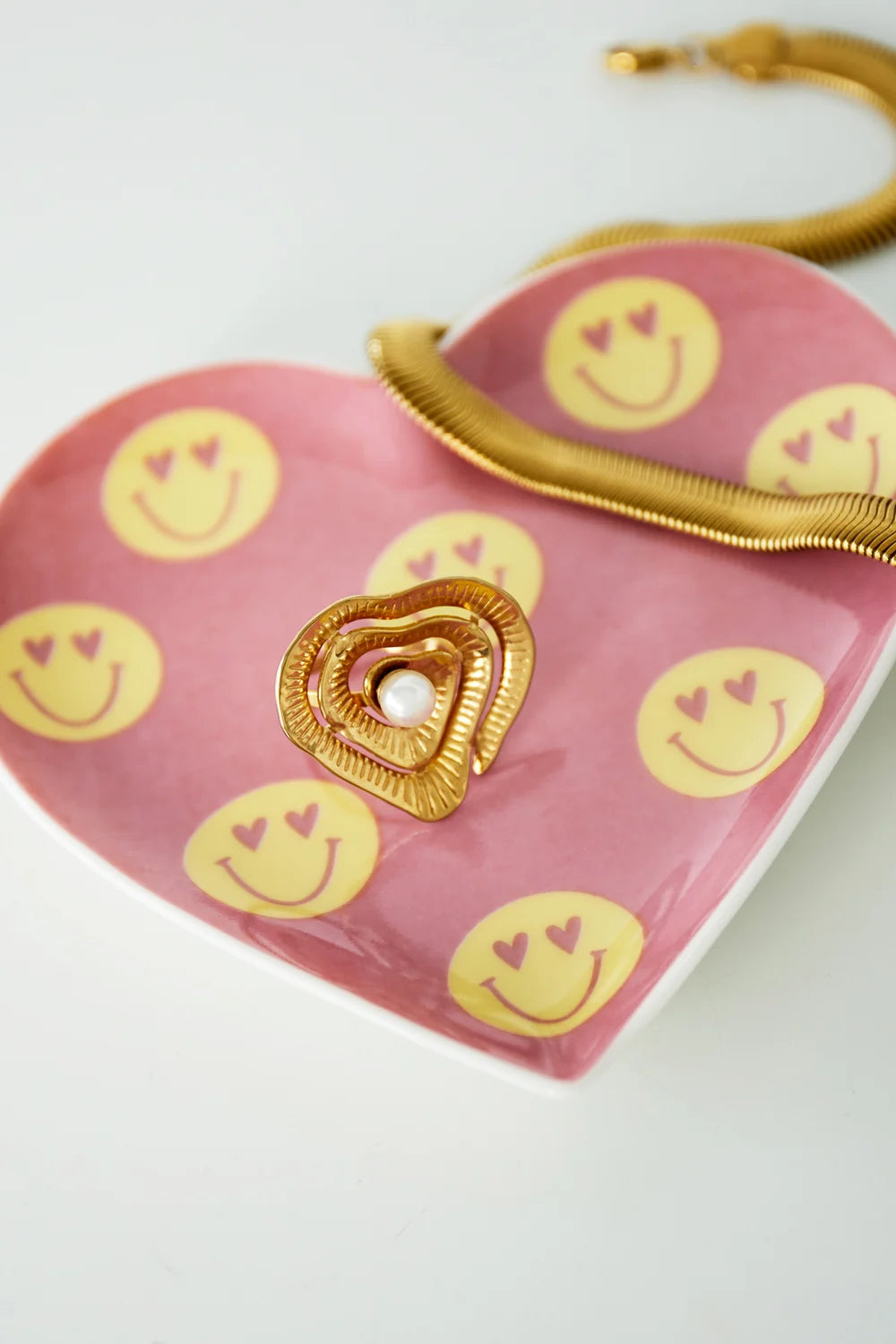 Keramik Herz – Smiley Deko